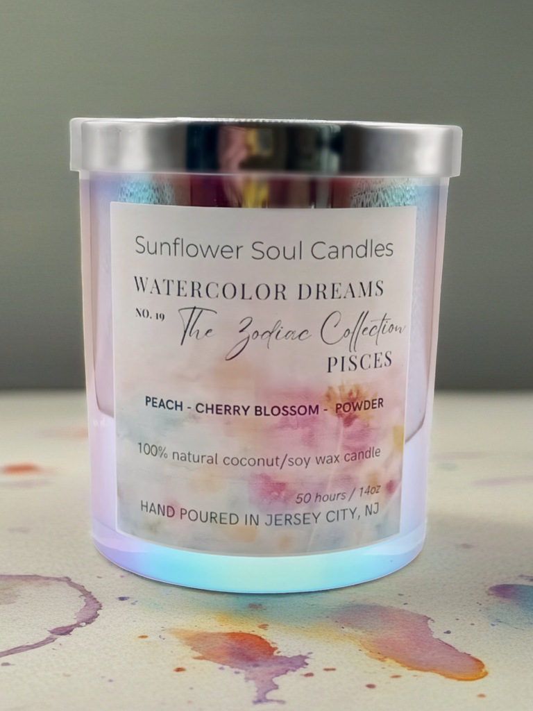WATERCOLOR DREAMS (Pisces) Double-Wick Scented Candle