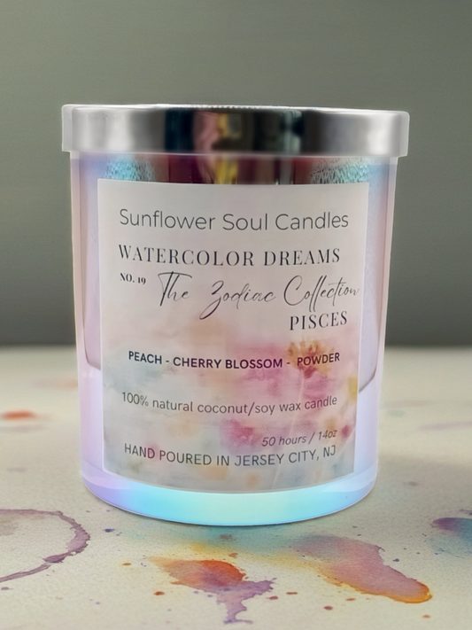 WATERCOLOR DREAMS (Pisces) Double-Wick Scented Candle